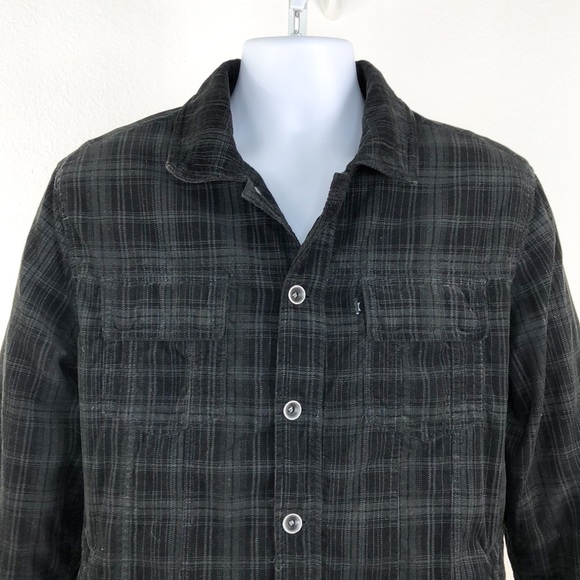 Hurley Black Grey Quilted Button Front Jacket - Picture 2 of 6